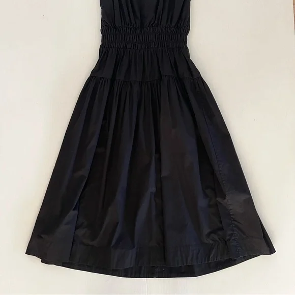 H&M Black Smocked Waist V Neck Sleeveless Midi Dress - Picture 7 of 11